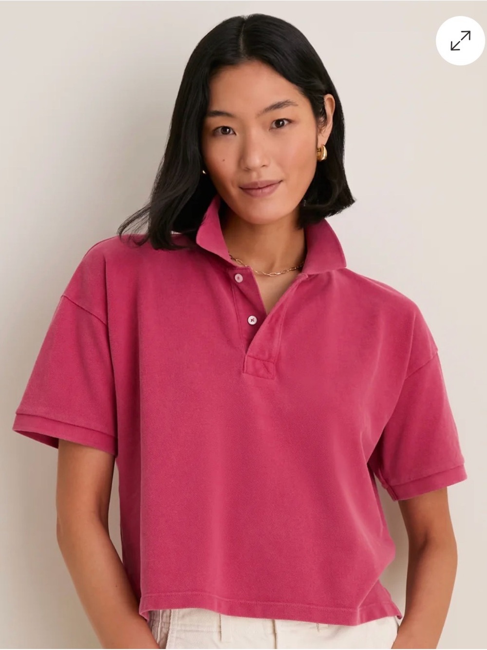 Tuckernuck Rose Pink Polo Crop Top